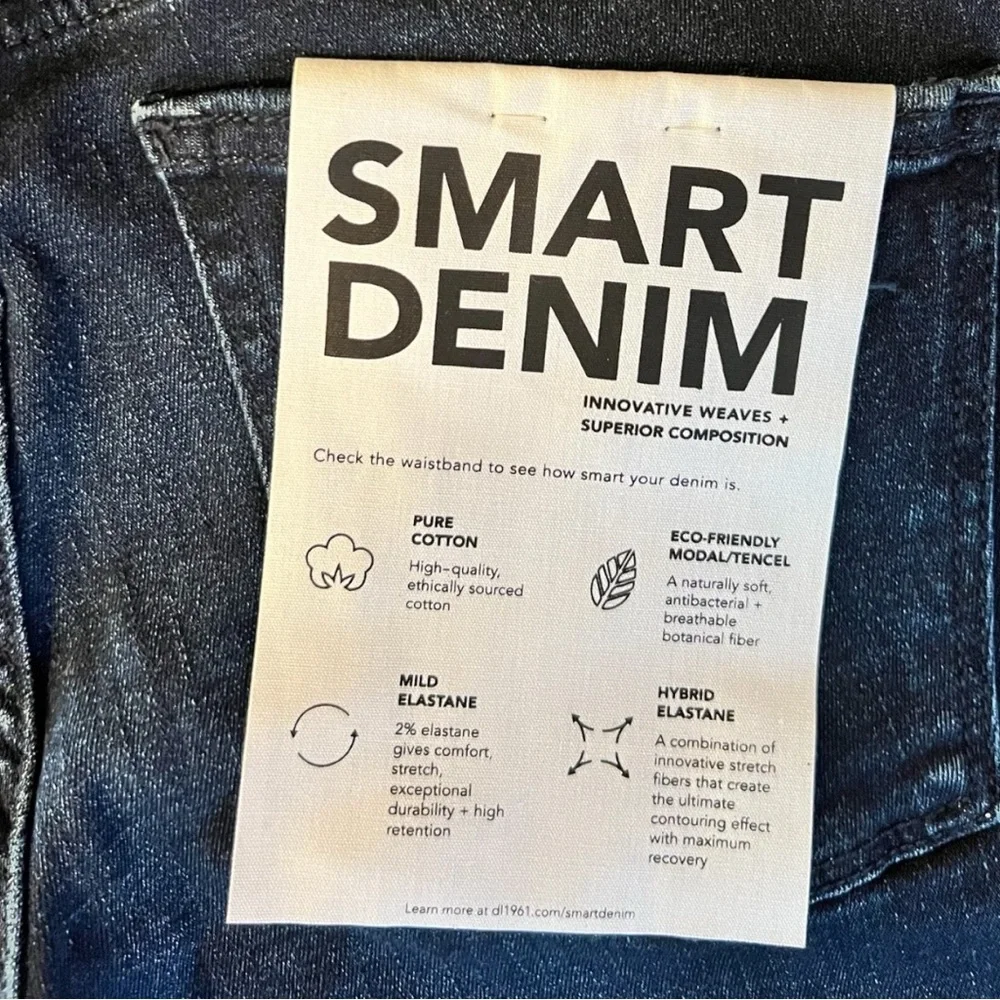 NWT DL1961 Mara Instasculpt Straight Jeans Yuma Dark Wash Size 24 - Picture 3 of 15
